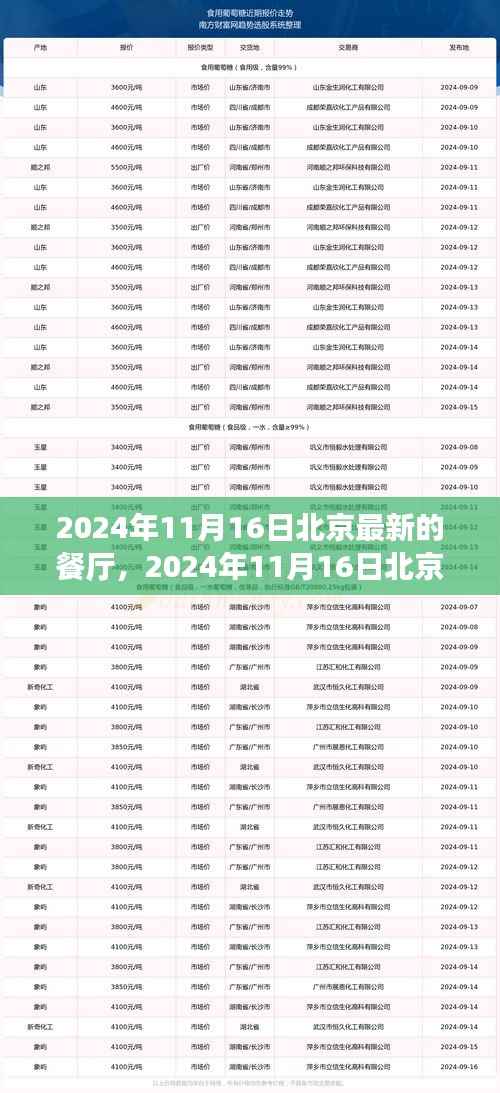 北京最新时尚餐厅探访,美食潮流的不二之选(2024年11月16日)