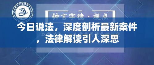 今日说法，深度剖析最新案件，法律解读引人深思